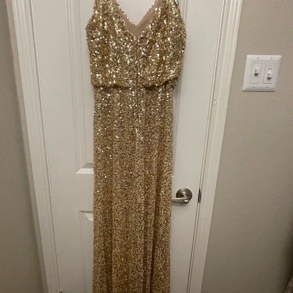 B.Darlin Metallic Gold Sequin Gown Size 5/6 - Picture 7 of 12